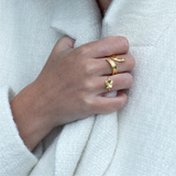 Græs Statement Ring forgyldt