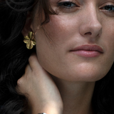 Firkløver Statement Øreclips, forgyldt