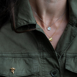 Firkløver halskæde med vedhæng forgyldt med justerbar kæde