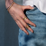 Græs Statement Ring forgyldt