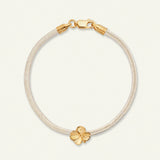 Firkløver silkearmbånd champagne, guld