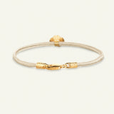 Firkløver silkearmbånd champagne, guld