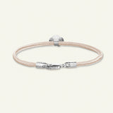 Firkløver silkearmbånd rosa, sølv