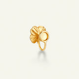 Firkløver ear cuff, forgyldt