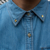 Firkløver pin sølv