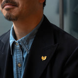 Bøgeblad pin forgyldt