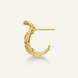 Rosenblad hoop øreringe med diamanter, forgyldt