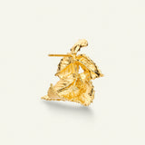 Rosenblad hoop øreringe med diamanter, forgyldt