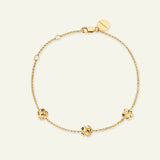 Forglemmigei Blomst, Armbånd Forgylt, justerbar lengde