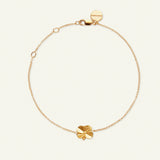 Firkløver armbånd forgyldt, justerbar længde