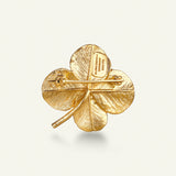 Firkløver broche pavé forgyldt