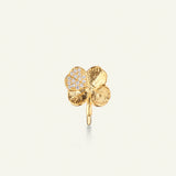 Firkløver ear cuff pavé forgyldt