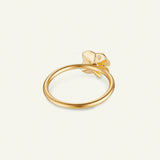 Firkløver ring, forgyldt