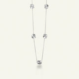 Firkløver halskæde med fem kløvere, sølv