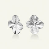 Firkløver Statement Øreclips, sølv