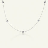 Forglemmigej halskæde sølv med justerbar kæde