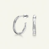 Græs Hoop Øreringe Sølv