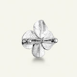 Firkløver hair clip, sølv