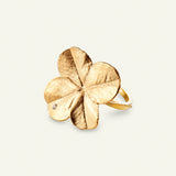 Firkløver Statement ring forgyldt