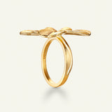 Firkløver Statement ring forgyldt