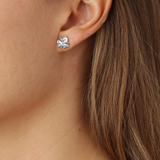 Firkløver medium ørestikkere sølv