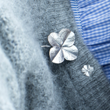 Firkløver broche sølv