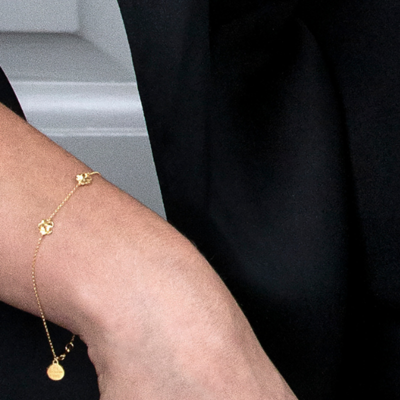 Forglemmigej Armbånd Forgyldt, justerbar længde