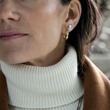 Firkløver medium ørestikkere sølv