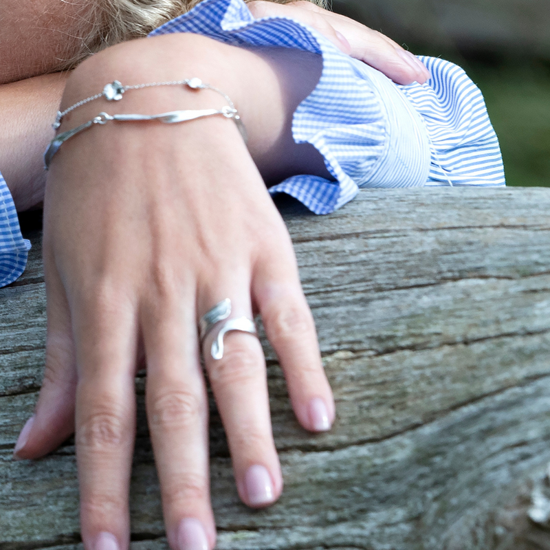 Forglemmigej Armbånd Sølv, justerbar længde