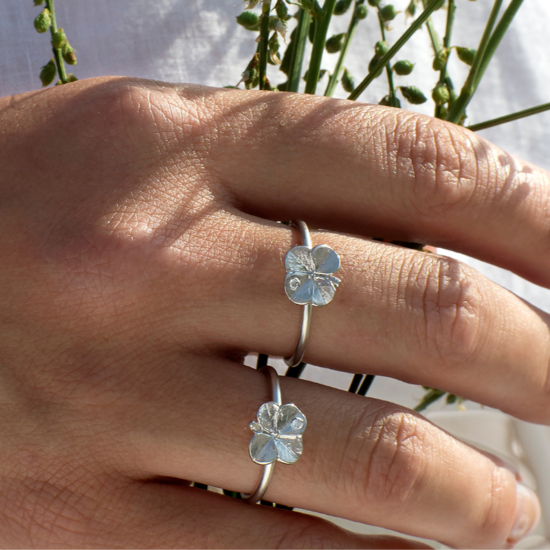 Firkløver ring sølv