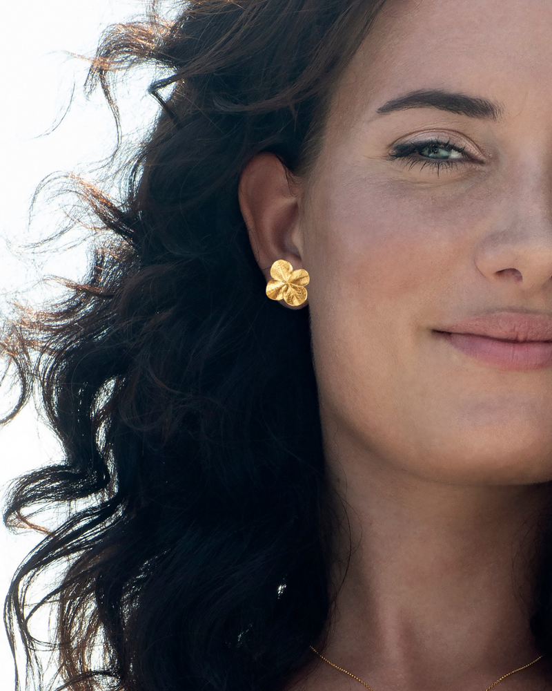 Firkløver Statement ørestikkere forgyldt