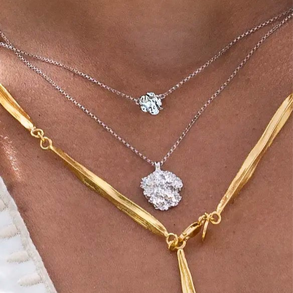 Persille halskæde med Vedhæng Sølv, justerbar kæde