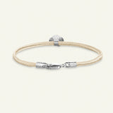 Firkløver silkearmbånd champagne, sølv