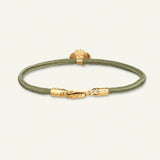 Firkløver silkearmbånd oliven, forgyldt