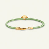 Firkløver silkearmbånd lysegrøn, guld