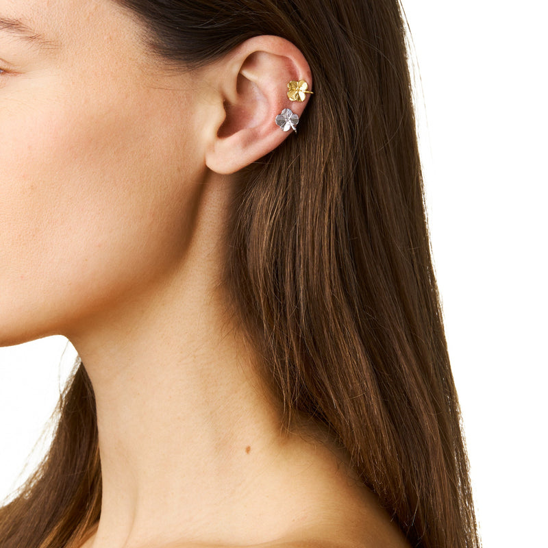 Firkløver ear cuff, sølv