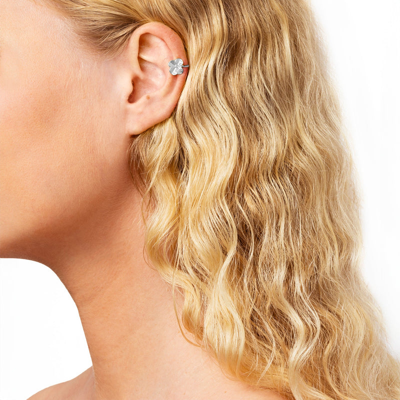 Firkløver ear cuff, sølv