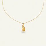 Rose halskæde med vedhæng og diamant, forgyldt