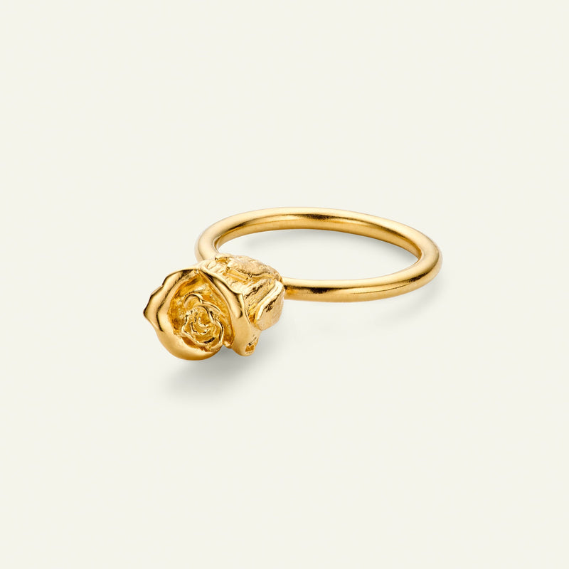 Rose statement ring, forgyldt