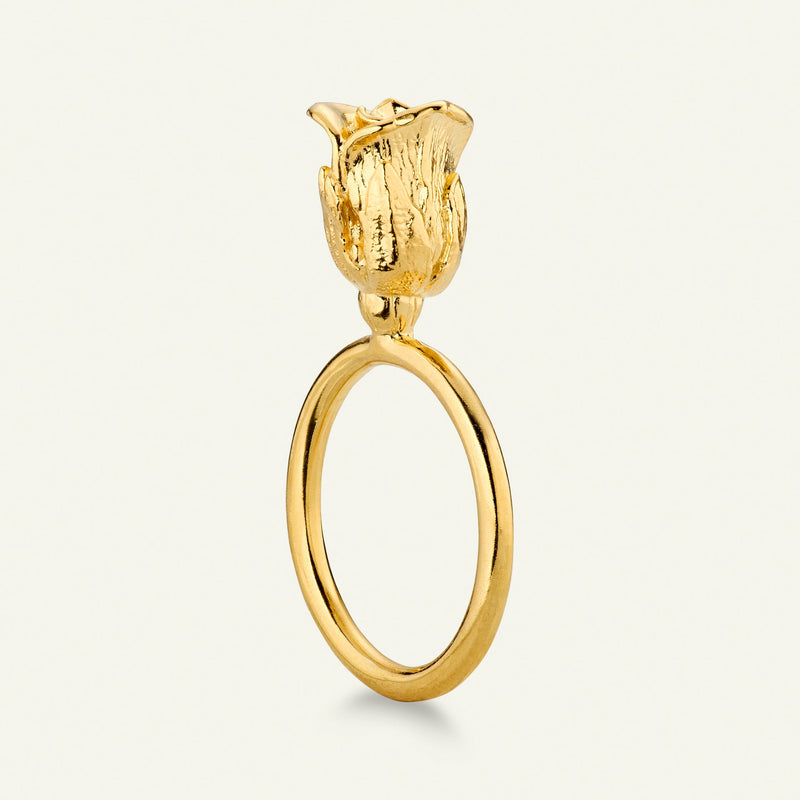 Rose statement ring, forgyldt