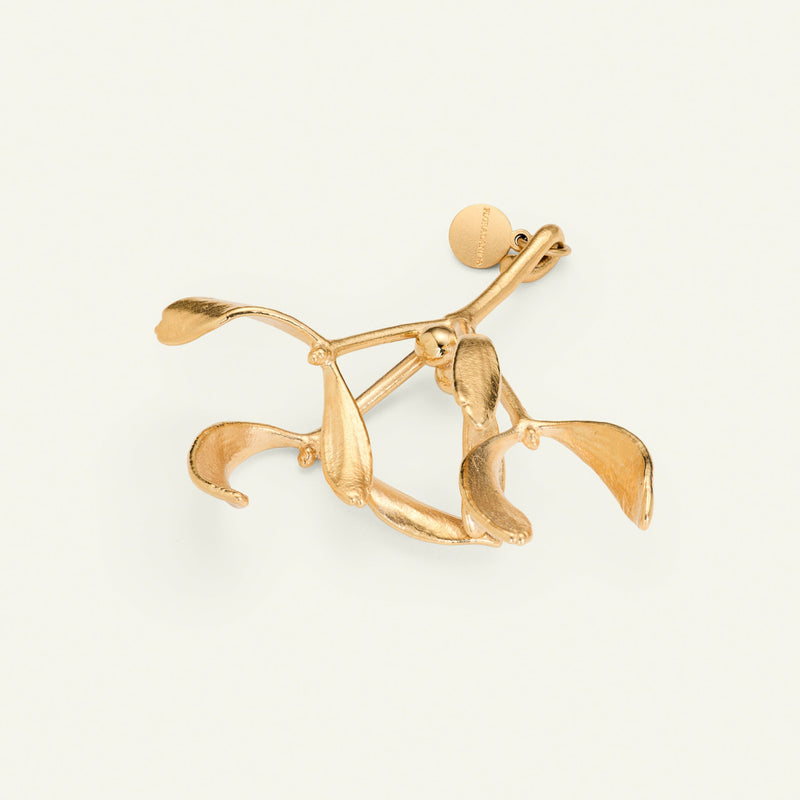 Mistelten, 18 karat guldbelagt