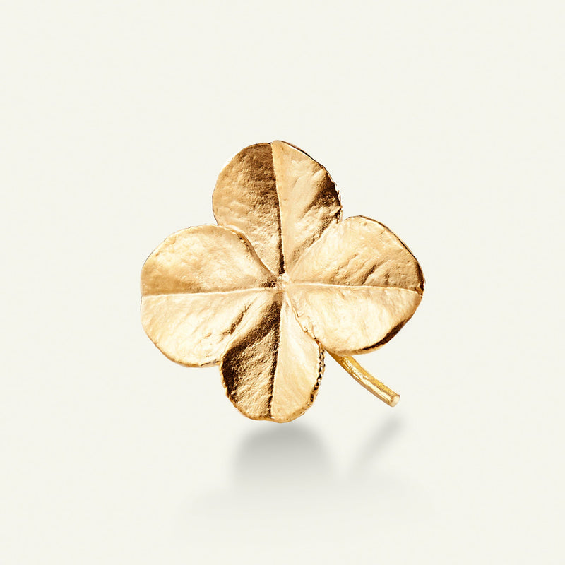 Firkløver broche forgyldt