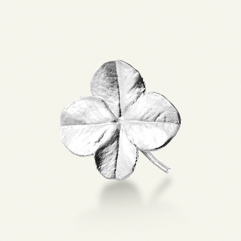 Firkløver broche sølv