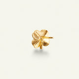 Firkløver medium ørestikkere forgyldt