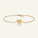 Firkløver armbånd pavé forgyldt