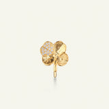 Firkløver ear cuff pavé forgyldt