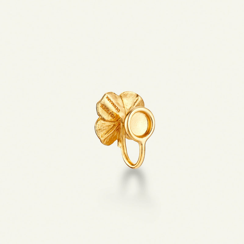 Firkløver ear cuff pavé forgyldt
