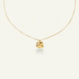 Firkløver halskæde med pavé vedhæng forgyldt