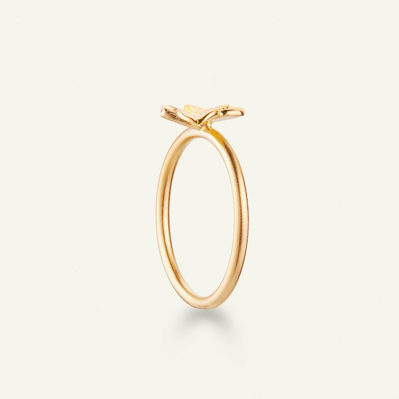 Firkløver ring, forgyldt