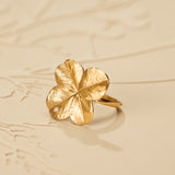 Firkløver Statement ring 18 karat guld med diamant